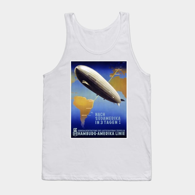 Vintage Travel Poster Germany Graf Zeppelin Tank Top by vintagetreasure